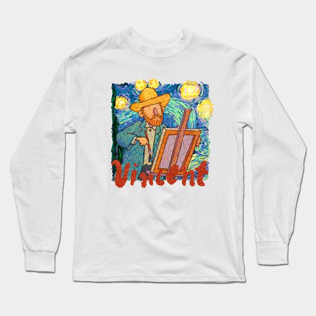 Vincent Long Sleeve T-Shirt by drawboy